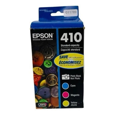 Paquete combinado de 4 cartuchos de tinta originales Epson 410 foto negra CMY T410520 caducidad 2028 Foto 1 de 4