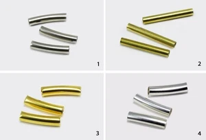 Tubos latón tubos de metal tubo cuentas curvas tubo cuentas intermedias, S80 - Imagen 1 de 5
