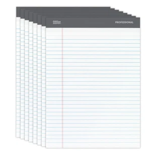 Office Depot Professional Legal Pad, Legal Ruled, White, 8-Pack - Picture 1 of 6