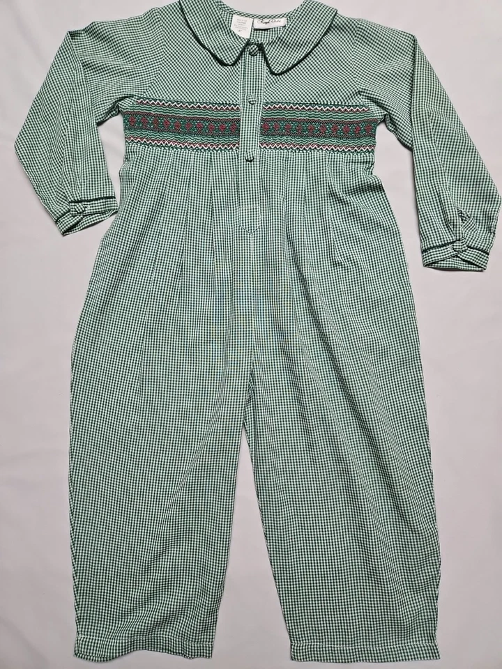 Romper Royal Child Gingham Smocked Longall Boutique Meninas 4T - Imagem 1 de 4