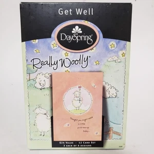 Get Well Really Woolly Friends White Lamb Sheep Dayspring Greeting Card Set - Picture 1 of 8