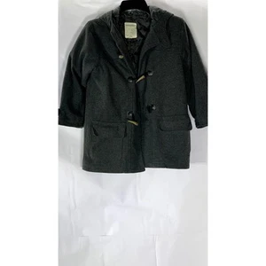 MOTHERWAYS Girls' Gray Ribbed Shark Tooth Closure Hooded Coat SZ 130(US-M8-10) - Picture 1 of 10