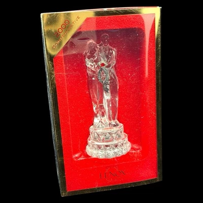 Lenox Millennium Bride 2000 Crystal Bride & Groom Ornament NIB w/ Jewel Accent - Image 1 of 4