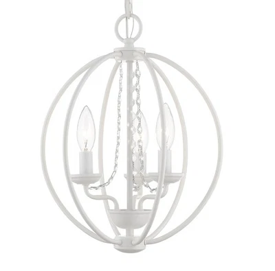 Livex Lighting 40913 Arabella 3 Light 12"W Commercial Globe - White - Image 1 of 4