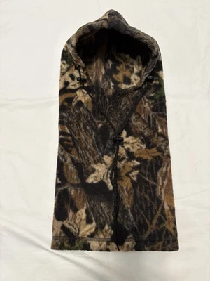 Vintage Camo Fleece Hunting Balaclava Polar Hood Face Mask Made In USA 90s - Image 1 of 4