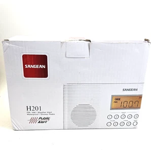 H201 Shower Radio AM/FM Waterproof Weather Alert Radio White - Picture 1 of 11