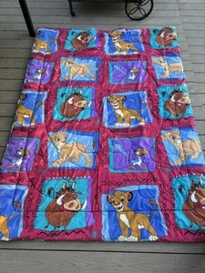 Vintage Disney The Lion King 90s Reversible Twin 84"×74" Comforter Blanket - Bild 1 von 6