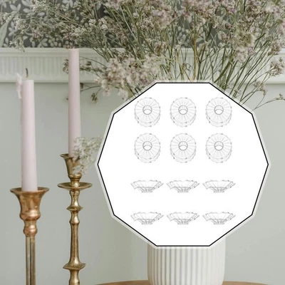6 peças protetores de gotejamento de vela bobeches de vidro para festa de aniversário com tema de casamento - Imagem 1 de 2