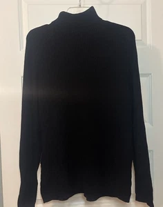 Suéter de cuello alto H&M para hombre ajuste muscular negro talla XL tejido acanalado 100 % algodón delgado - Imagen 1 de 19