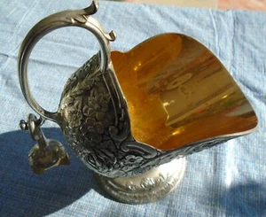 Sugar Schuttle And Scoop Silverplate Goldtone Interior Japan - Bild 1 von 10