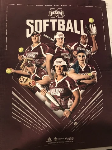 2020 MISSISSIPPI STATE Softball Schedule Poster HUGE 18 x 24 Hail State!!! Cover