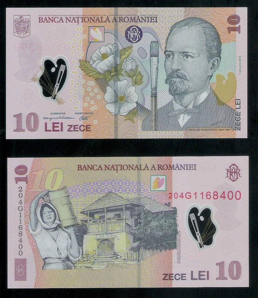 ROMANIA 2018 2020 - PNEW CROWNED POLYMER 10 RON (NEW LEI )  ΝΟΤΕ -  UNC - Image 1 of 1