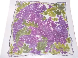 Vtg Scarves by Vera USA Pure Silk Chiffon 18" Square Kerchief Abstract Grapes - Picture 1 of 5