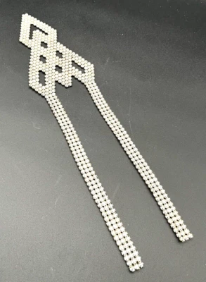 De colección Coser en Estrás Cristal Art Deco Collar Aplique 14 pulgadas Sobre Escote Foto 1 de 4