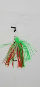 Hi-Lo Bottom Fishing Rig Single Silicone Skirt Teaser Glow Bead Hook Fluke Bass - Picture 1 of 12
