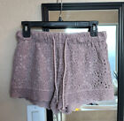 Banjara Ban Jara Crochet Lined Shorts Cotton Lilac Floral Lace Small S Purple