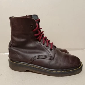VINTAGE DR MARTENS PASCAL WOMEN'S LEATHER COMBAT BOOTS BROWN SIZE UK6 EU39 - Picture 1 of 7