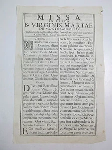 DOCUMENT OF THE '800 - MASS IN FEAST B.VIRGINIS MARIA DE MONTE CARMELO - 1-149 - Picture 1 of 1