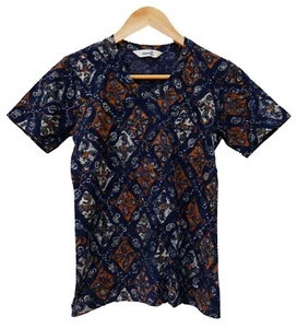 45RPM cuarenta y cinco RPM estudio por R 1 Japón índigo paisley camiseta pequeña - Imagen 1 de 9