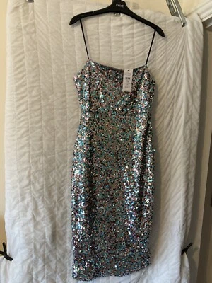 Lipsy/ Next Strappy Sequin MIDI Dress Size 12 BNWT - Image 1 of 4