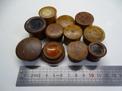HORLOGER HORLOGERIE LOT 11 ANCIENNES PETITES BOITES ET 1 HUILIER EN BUIS - Photo 1/3