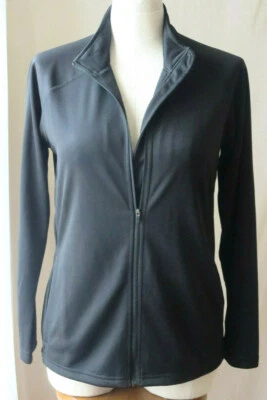 CHAQUETA DE MUJER DEVON & JONES MANGA LARGA NEGRA CREMALLERA COMPLETA TOP ATLÉTICO ELÁSTICO M Foto 1 de 4