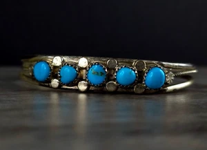 Armreif Silber Sterling Türkis Indianer - markant & ausgefallen silver anello - Bild 1 von 10