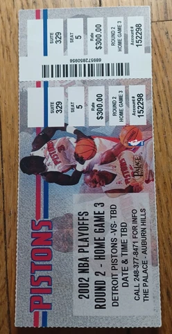 May 14, 2002 Detroit Pistons vs Boston Celtics Game 5 Ticket Stub Cover