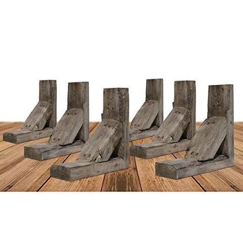 Ekena Millwork BKTB03X12X12TRPG-CASE-6 Vintage Farmhouse Bracket, Barnwood De Cover