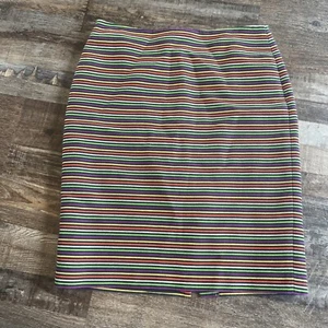 Falda Talbots Mujer 8 Recta Lápiz Rayas Colorida Multicolor Forrada Nueva - Imagen 1 de 8