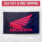 Honda Motorcycle Black Flag 3x5 Ft Banner Logo HRC Car Racing Show Wall Sign