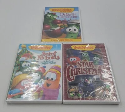 Veggie Tales: (3 DVD Lot) Dave & The Giant Pickle, Saint Nicholas, Star Of Chr.. Foto 1 de 4