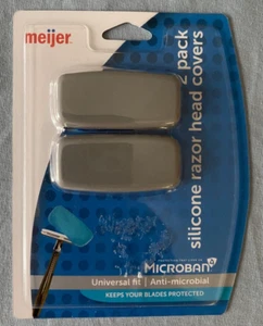 Meijer Unisex 2 Pack Silicone Razor Head Covers Gray NEW - Picture 1 of 4