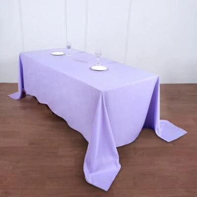 PURPLE Polyester 90x132" Rectangle TABLECLOTHS Wedding Party Supplies Linens - Image 1 of 4