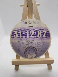 Private Vauxhall Stamped 1987 Old Original Road Car Vehicle Tax Disc Discs Rare - Picture 1 of 2