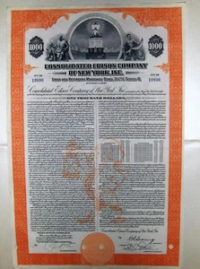 Consolidated Edison Company of New York, Inc $1000 bond dated 1951 - Picture 1 of 1