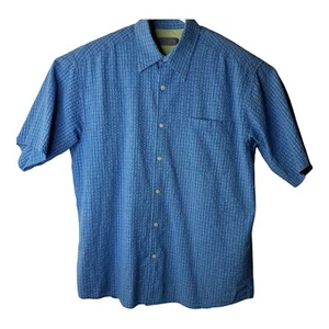 Talbots Men’s Short Sleeve Casual Button Up With Pocket Blue Plaid Size Medium  - Picture 1 of 4