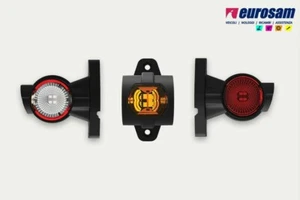 FANALINO INGOMBRO IN GOMMA DESTRO BIANCO-ROSSO-ARANCIO LED 3 FUNZ. 12/24V CORTO - Imagen 1 de 3