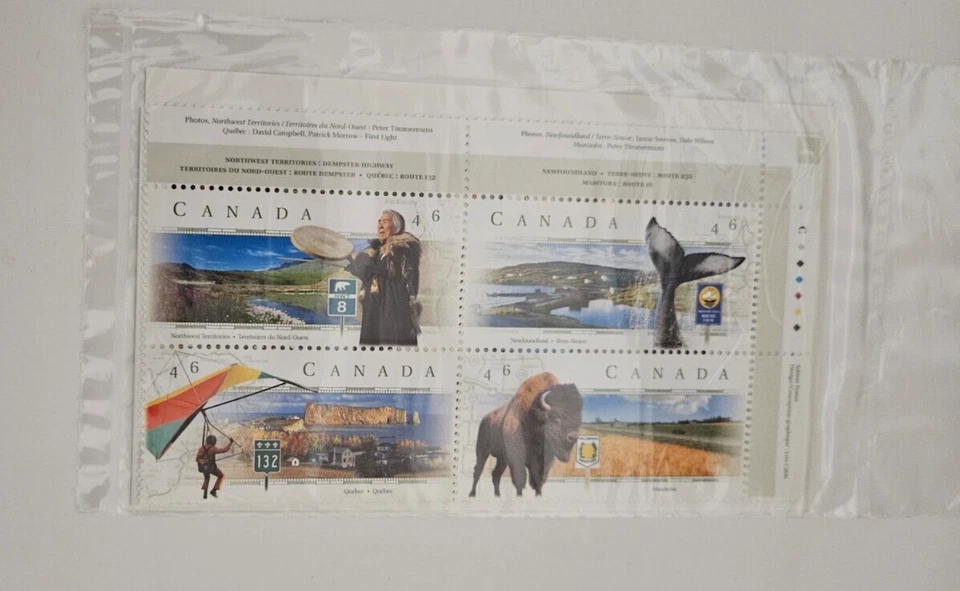 Canada 1999 Senic Highways #1783a Set of Corner Inscription Blocks  - Image 1 of 1