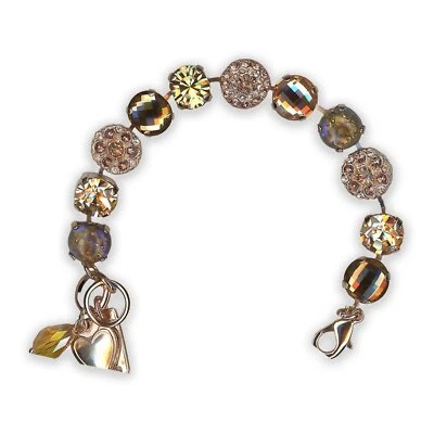 Pulsera de Mariana Meadow Brown Coll. Elegante Sombra Dorada, Granate Claro, L... Foto 1 de 3