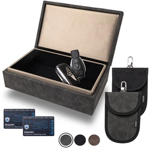 Luxury Faraday Box for Car Keys, RFID Signal Blocking Key Fob Box Magnetic Close - Picture 1 of 55