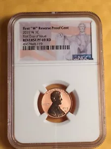 (1) 2019 "W" First Reverse Proof NGC GRADED PF69 RD ULTRA CAMEO - Picture 1 of 4