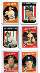 1959 Topps Baseball -lot of 6 #45 117 131 222 240 471 New York Yankees! - Picture 1 of 8