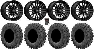 MSA Black Rogue 15" UTV Wheels 30" MotoRavage Tires Polaris Ranger XP 9/1K - Image 1 of 4