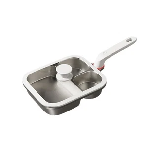 Breakfast Pot Aluminum Alloy Frying Pan with Elevated Handle and Deep Groove - Picture 1 of 13