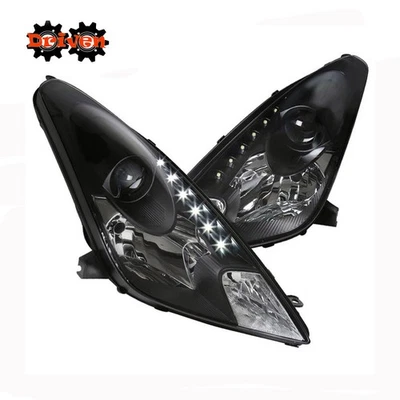 For 2000-2005 Toyota Celica Black Housing Projector Headlights LED Strip - Image 1 of 3