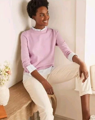 BODEN Lauderdale Cotton Frill Jumper Soft Peony RRP£85 UK 6 BRAND NEW SAMPLE T17 - Image 1 of 4