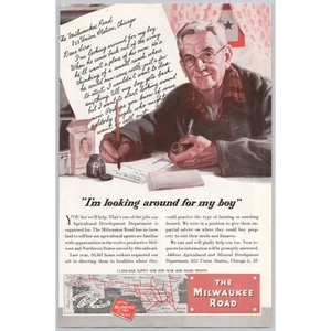 The Milwaukee Road Railroad Train 1945 Vintage Print Ad War & Home Supply Line - Picture 1 of 1