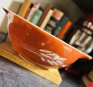 Vintage Pyrex Rührschüssel Herbst Ernte Weizen 444 Cinderella 4 Quart USA  - Bild 1 von 7