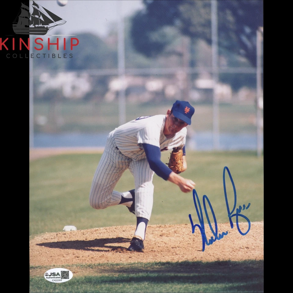 Nolan Ryan signed 8x10 Photo JSA COA Baseball HOF Auto Mets B2092 - Image 1 of 1
